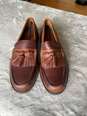Men's Brown Leather Tassel Kiltie Loafers size 13M